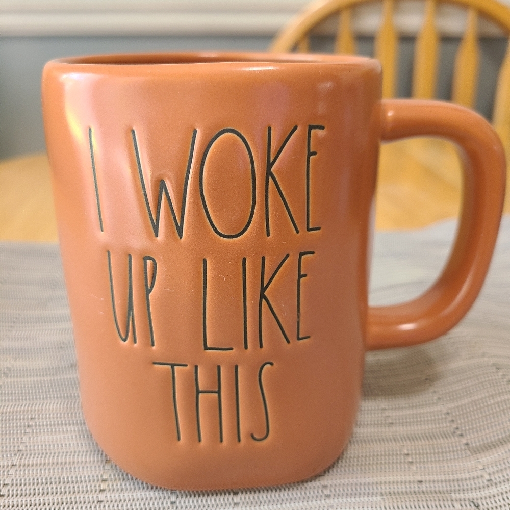 Rae Dunn "I Woke Up Like This"by Magenta Ceramic Trendy Terracota Coffee Mug16Oz